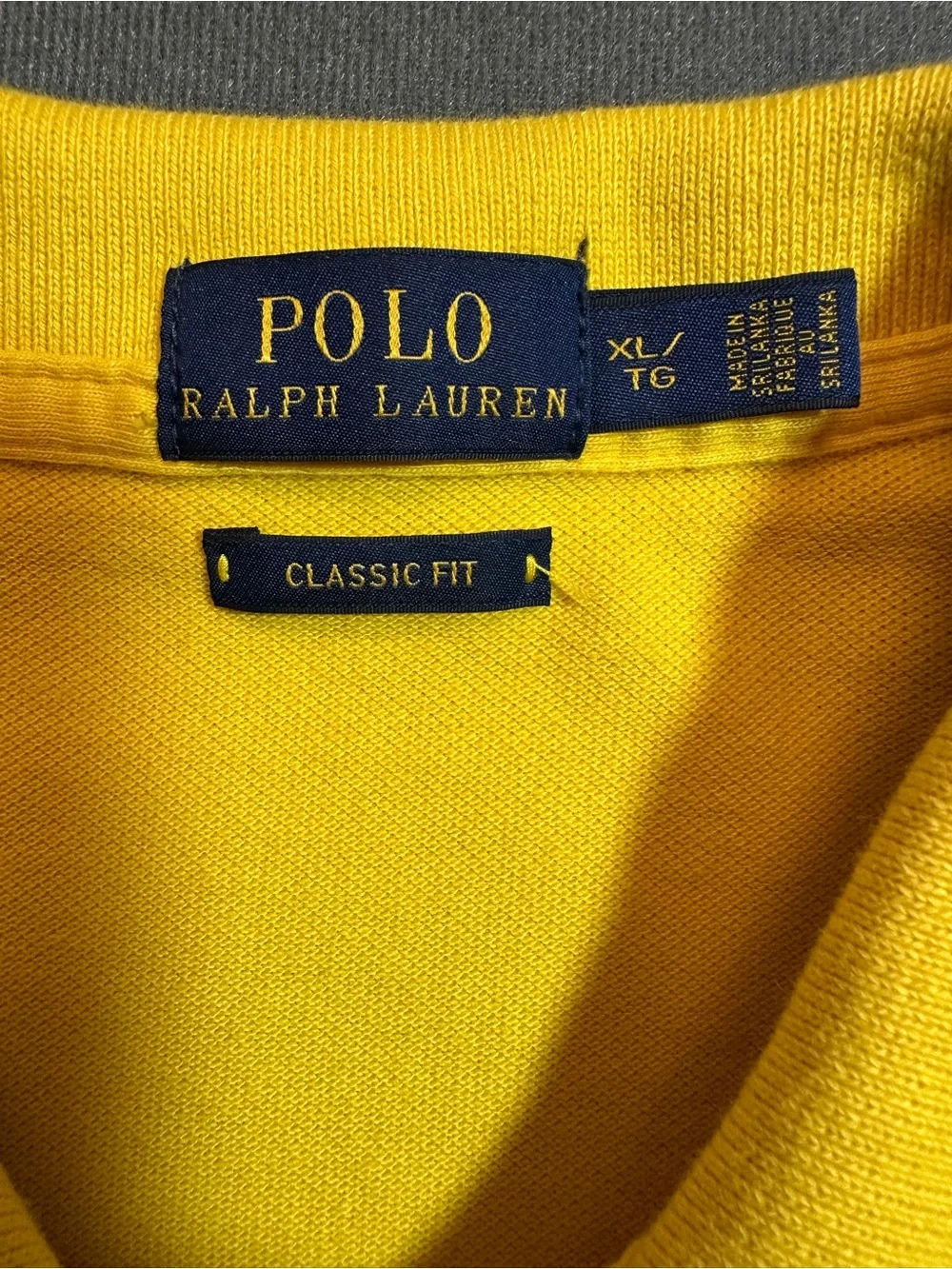 Polo Ralph Lauren Men’s XL Classic Fit Yellow Cotton Polo Shirt Blue Pony